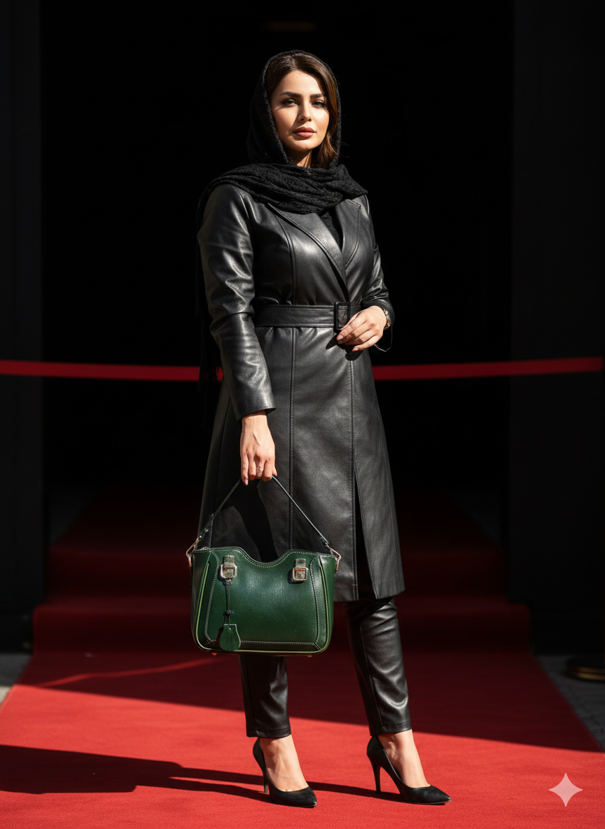 کیف دستی و دوشی زنانه چرم قابدار- چرم گابای